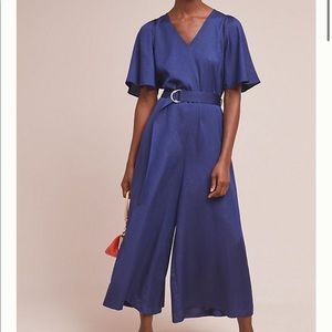 NWT Anthropologie Saunders belted jumpsuit M